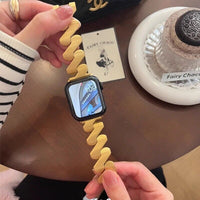 STAINLESS STEEL APPLE WATCH BAND 10/9/8/7/6/5/4/SE ULTRA 1/2 MULTICOLOR LUXURY