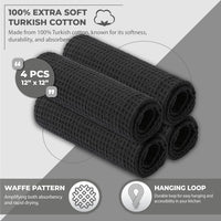 Kitchen Towels, 100% Turkish Cotton Dish Towels, 12"x12" Premium- 8 PIECES