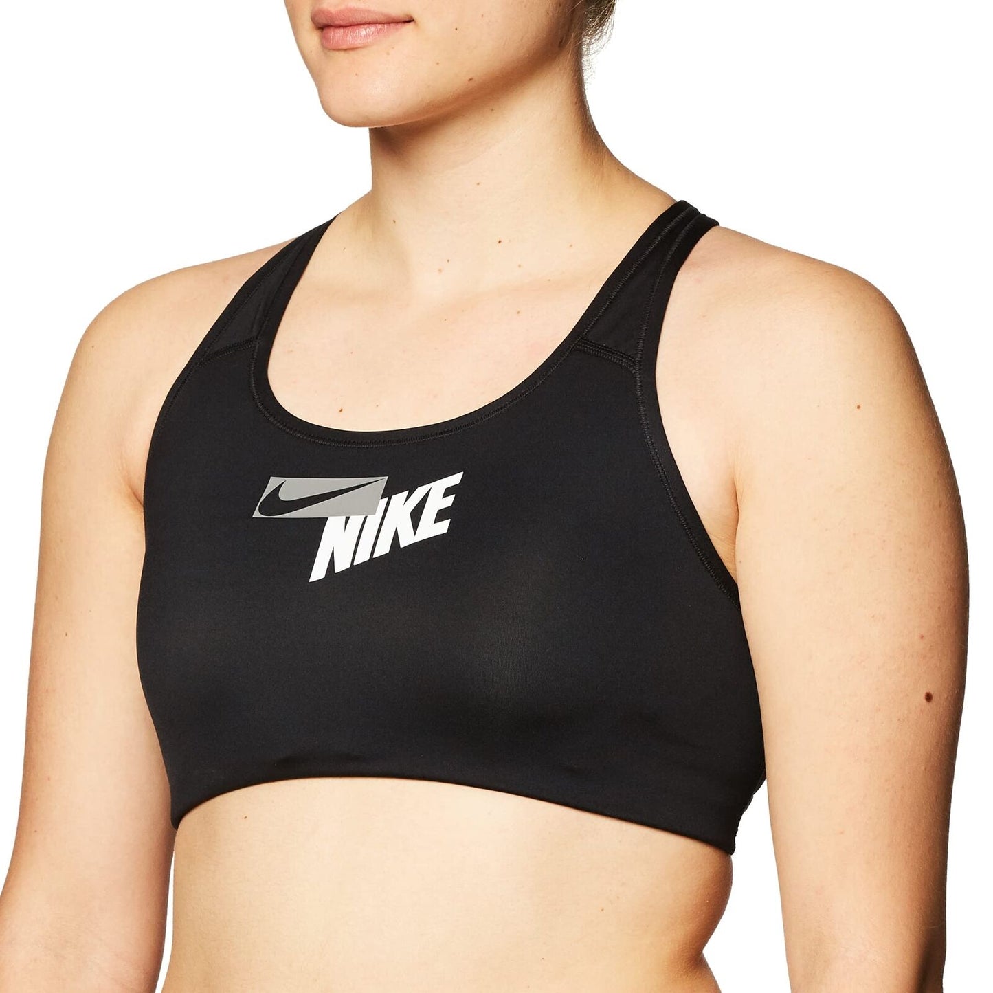 NIKE Women's Sports Bra Small Black/Black/(Particle Grey)