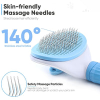 Cat Brush Self Cleaning Slicker Brush with Release Button, Dog Shedding Brush