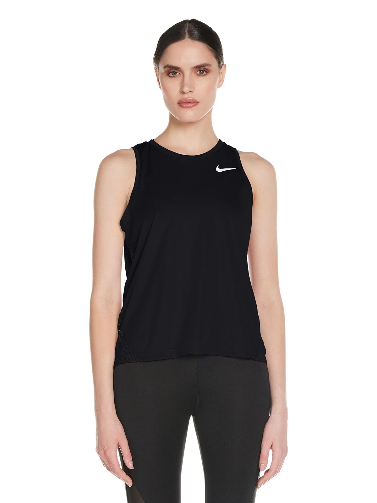 Nike Women's Miler Running Tank Black/Reflective Silver Medium