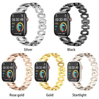 STAINLESS STEEL APPLE WATCH BAND 10/9/8/7/6/5/4/SE ULTRA 1/2 MULTICOLOR LUXURY