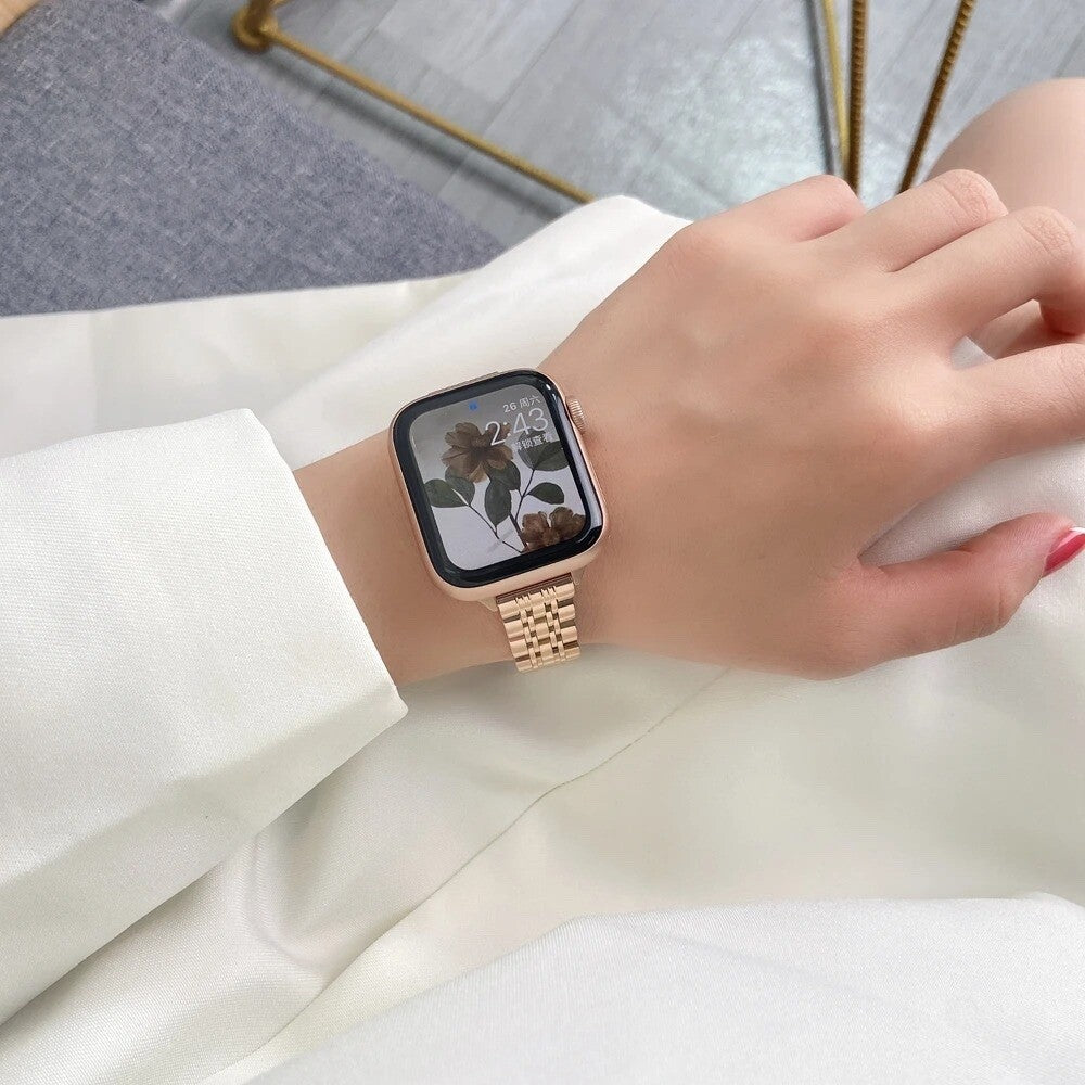 STAINLESS STEEL APPLE WATCH BAND 10/9/8/7/6/5/4/SE ULTRA 1/2 MULTICOLOR LUXURY