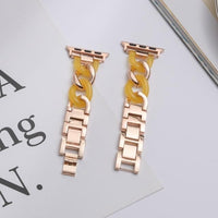 STAINLESS STEEL APPLE WATCH BAND 10/9/8/7/6/5/4/SE ULTRA 1/2 MULTICOLOR LUXURY