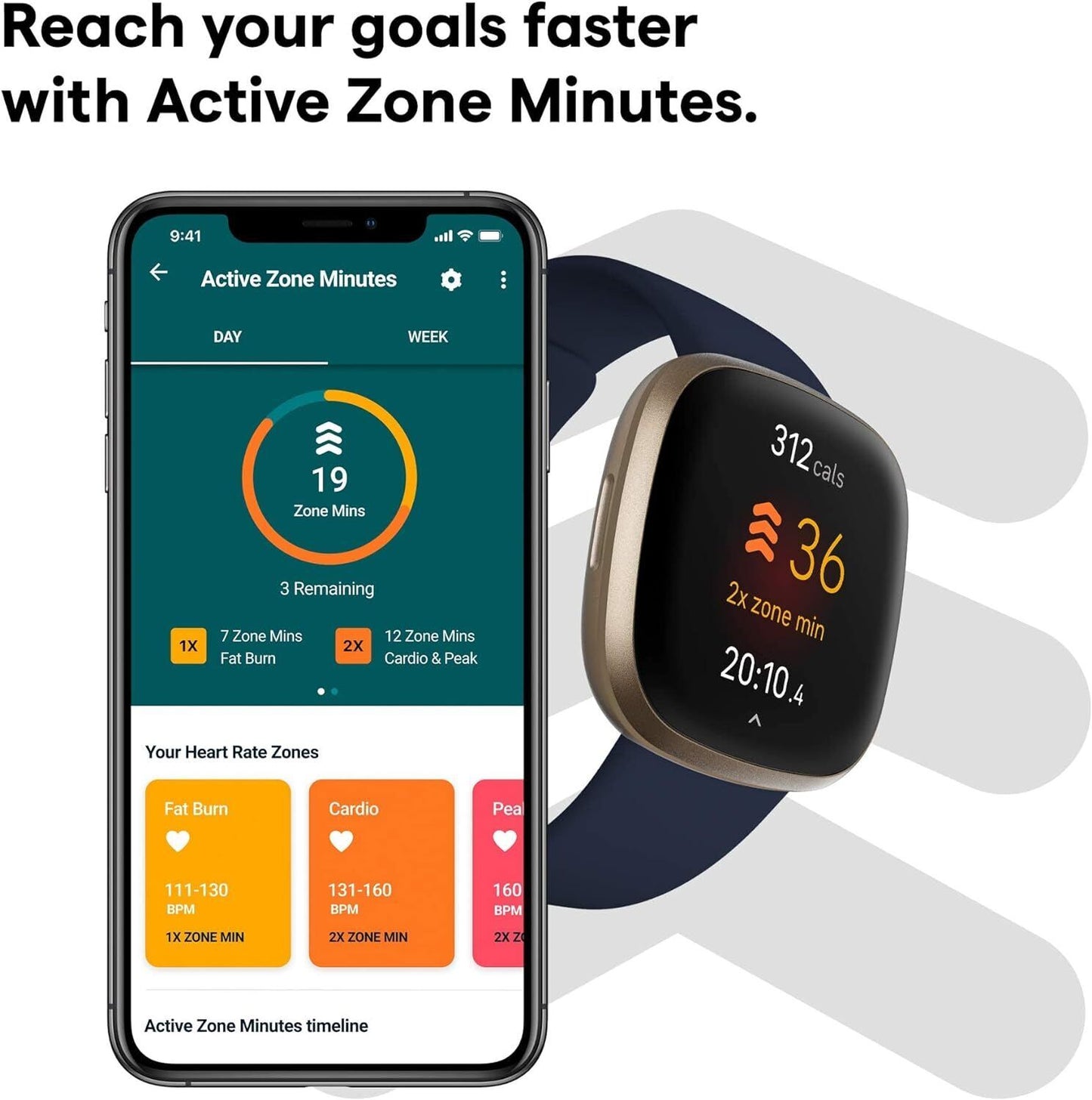 ♻️✅Fitbit Versa 3 Health & Fitness Smartwatch - Openbox -