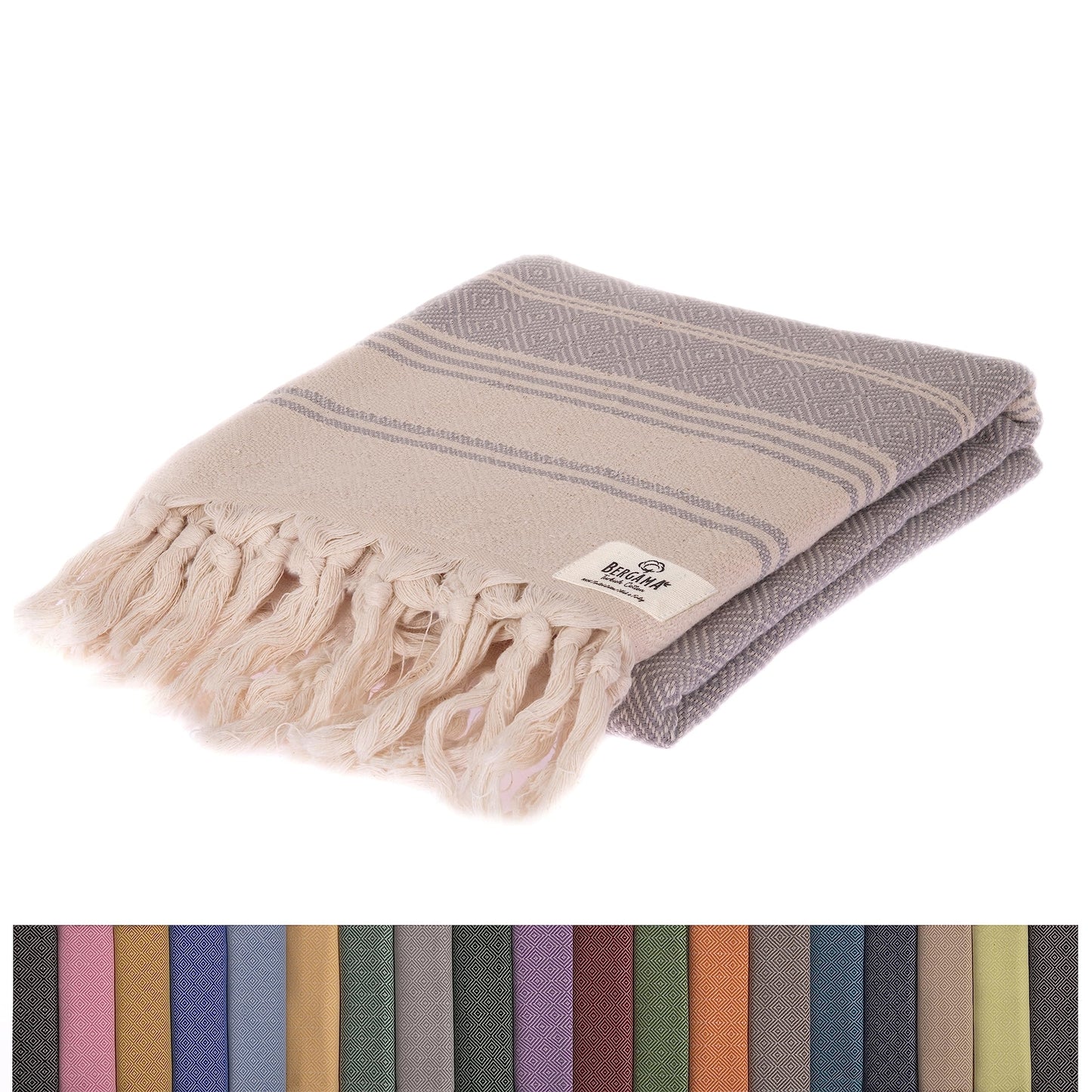 BERGAMA BeachTowel | 100% Cotton, Prewashed, 38 x 71 Inches Quick Dry, Sand Free