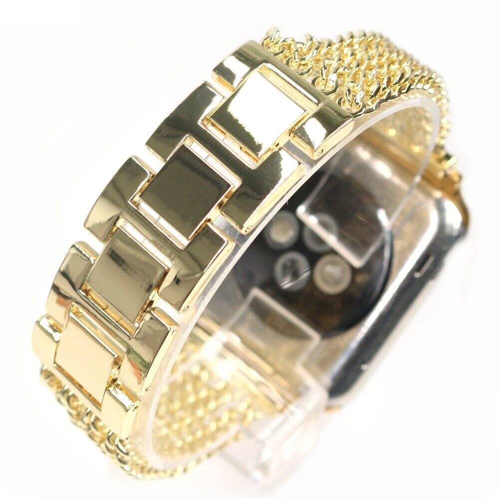 STAINLESS STEEL APPLE WATCH BAND 10/9/8/7/6/5/4/SE ULTRA 1/2 MULTICOLOR LUXURY