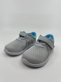 Nike Girls' Revolution 4 PS Running Shoe Toddler 3C Gray/Lght Current Blue