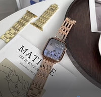 STAINLESS STEEL APPLE WATCH BAND 10/9/8/7/6/5/4/SE ULTRA 1/2 MULTICOLOR LUXURY
