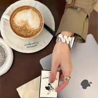 STAINLESS STEEL APPLE WATCH BAND 10/9/8/7/6/5/4/SE ULTRA 1/2 MULTICOLOR LUXURY