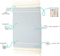 Bergama Turkish Cotton BeachTowel  100% Cotton, Prewashed, 38 x 71 Inches